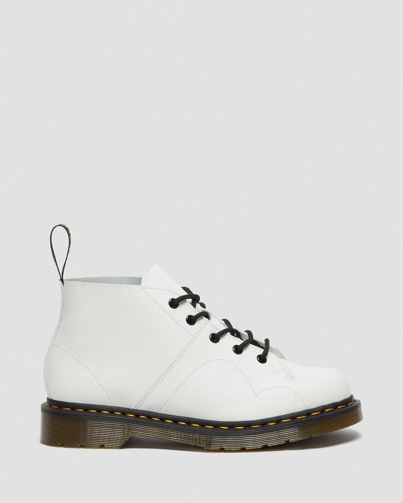 White Women's Dr Martens Church Smooth Leather Monkey Boots | CA 227ZUT